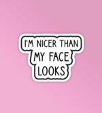 Nicer Than My Face Laptop Mobile Stickers