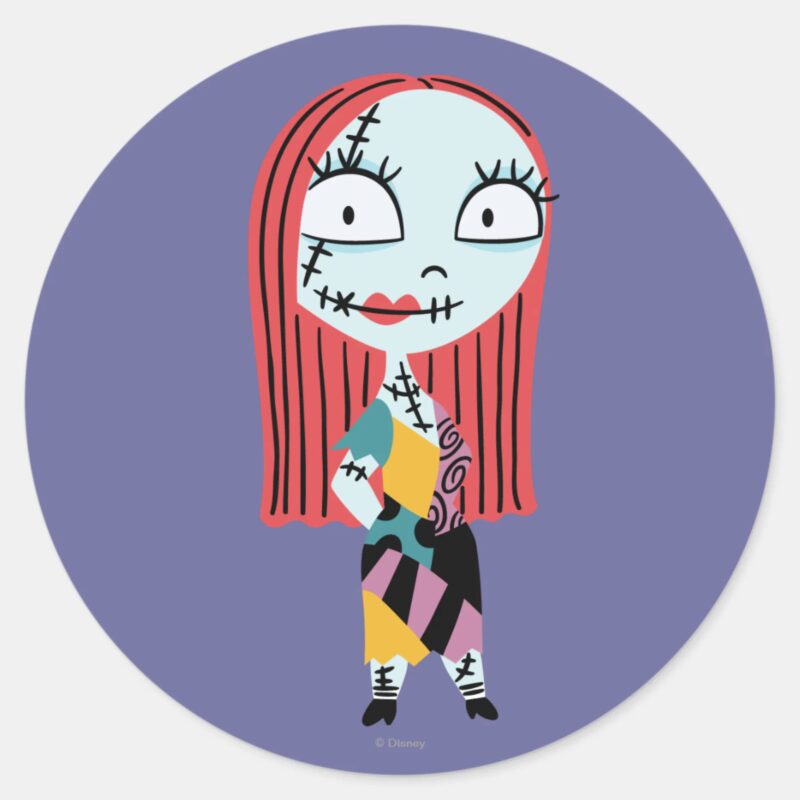 Nightmar Before Christmas Cute Sally Classic Round Sticker