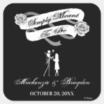 Nightmare Before Christmas Wedding Square Sticker