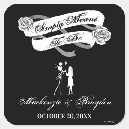 Nightmare Before Christmas Wedding Square Sticker