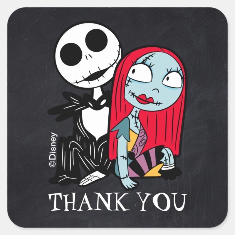 Nightmare Before Christmas Birthday Square Sticker