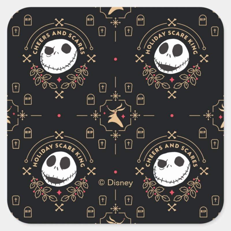 Nightmare Before Christmas Cheers And Scares Square Sticker