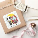 Nightmare Before Christmas Jack Sally Emoji Square Sticker