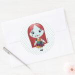 Nightmare Before Christmas Sally Emoji Classic Round Sticker
