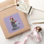 Nightmare Before Christmas Sally Cat Sitting Square Sticker