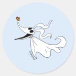 Nightmare Before Christmas Zero Classic Round Sticker