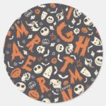 Nightmare Character Toss Pattern Classic Round Sticker