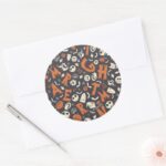 Nightmare Character Toss Pattern Classic Round Sticker