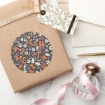 Nightmare Character Toss Pattern Classic Round Sticker