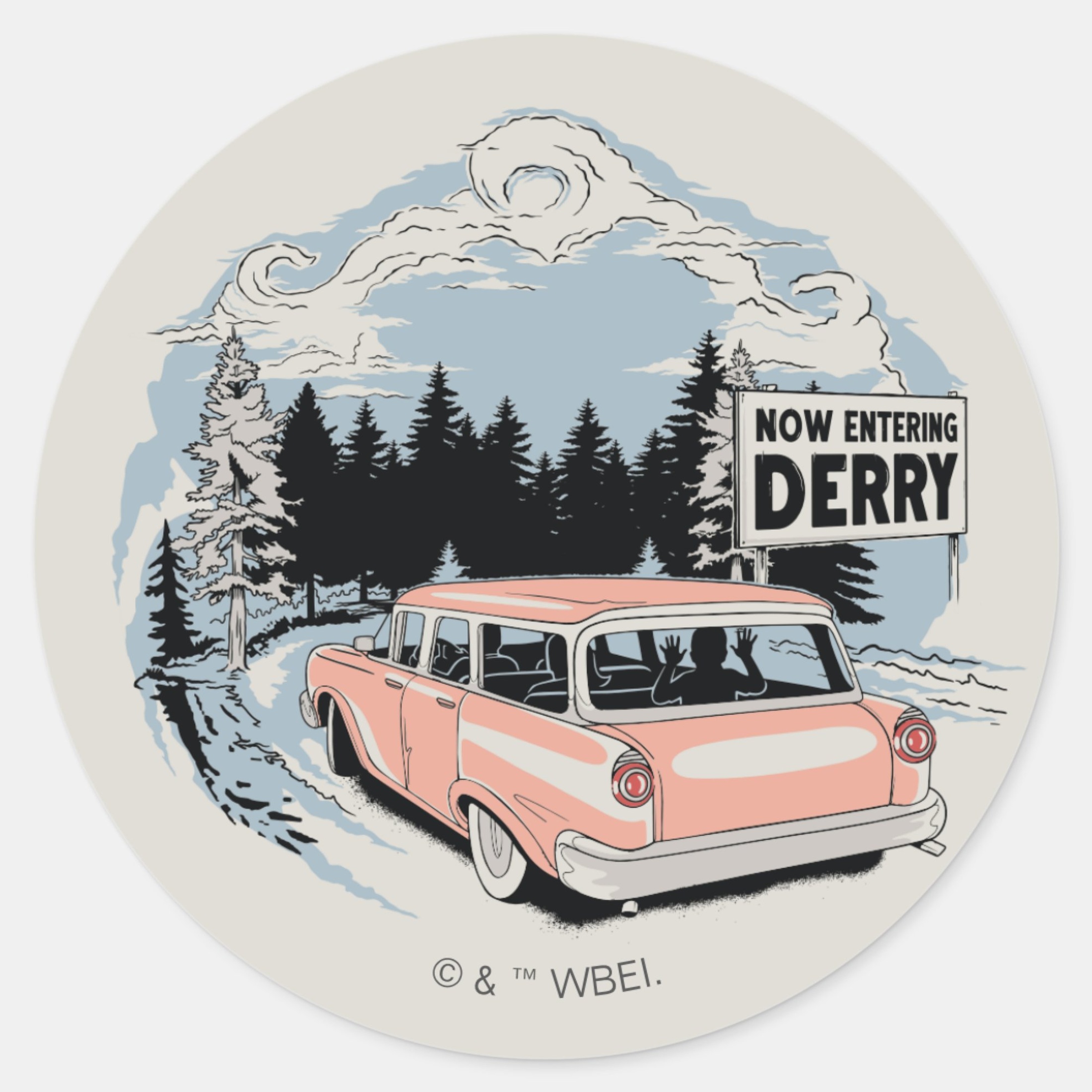 Now Entering Derry Classic Round Sticker Now Entering Derry Classic Round Sticker