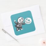 Oogies Boys Barrel Holding Mask Square Sticker