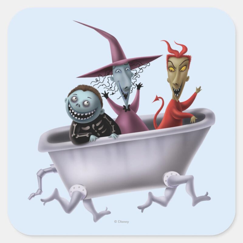 Oogies Boys Lock Shock Barrel In Bathtub Square Sticker