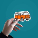 Orange Mini Bus Sticker