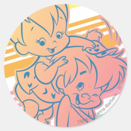 PEBBLES™ Grooming Bam Bam Classic Round Sticker