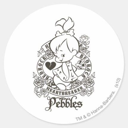PEBBLES™ Heartbreaker BW Classic Round Sticker