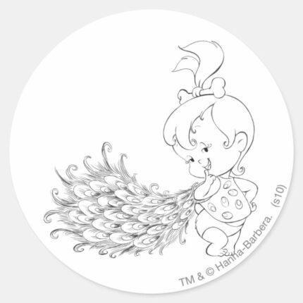 PEBBLES™ In Peacock Classic Round Sticker