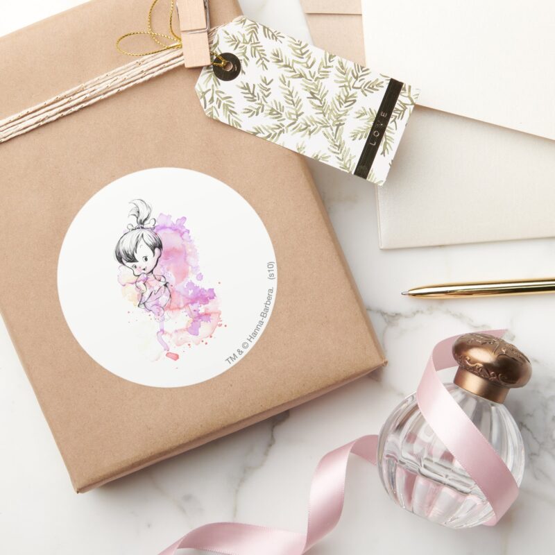 PEBBLES™ Watercolor Sketch Classic Round Sticker