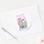 PEBBLES™ BAM BAM™ Cassette Players Classic Round Sticker