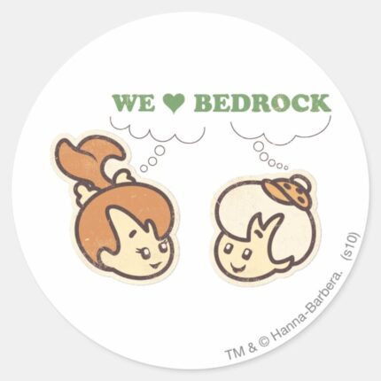 PEBBLES™ And Bam Bam Love Bedrock Classic Round Sticker