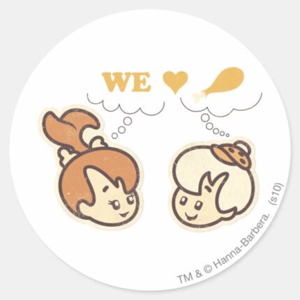 PEBBLES™ And Bam Bam Love Food Classic Round Sticker
