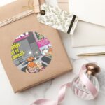 PEBBLES™ And Bam Bam Out Of Control Classic Round Sticker