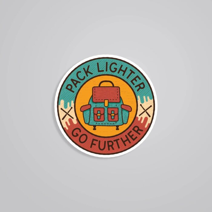 Pack Lighter Go Further Round Travels Stickers
