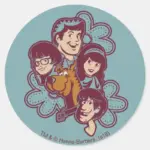 Paisely Flower Scooby Doo And The Gang Classic Round Sticker