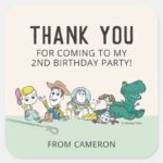 Pastel Toy Story Birthday Thank You Square Sticker