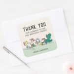 Pastel Toy Story Birthday Thank You Square Sticker
