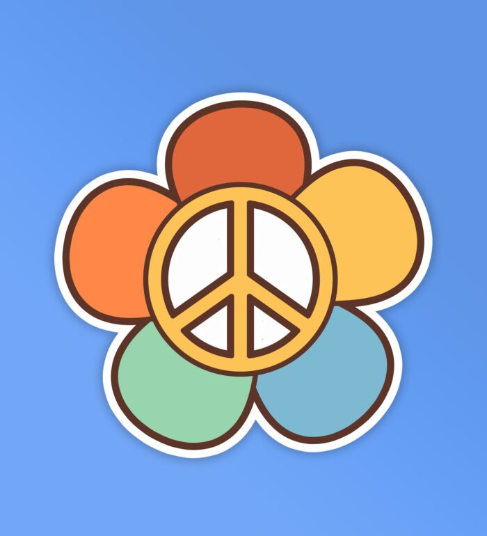 Peace Retro   Mobile Laptop Sticker