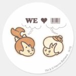 Pebbles And Bam Bam We Love Classic Round Sticker
