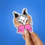 Petting A Cat Sticker