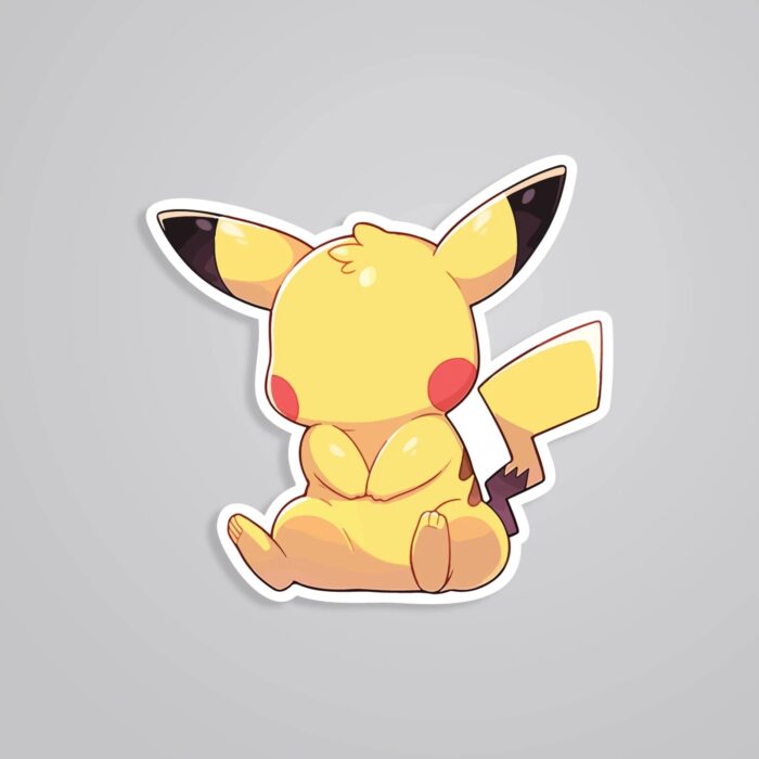 Pikachu Sitting Cutely Anime Stickers