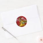 Pilgrim Scooby Doo With Turkey Classic Round Sticker