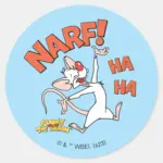 Pinky And The Brain   Pinky  Narf  Classic Round Sticker