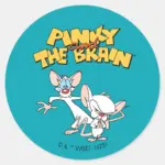 Pinky And The Brain   Show Logo Classic Round Sticker