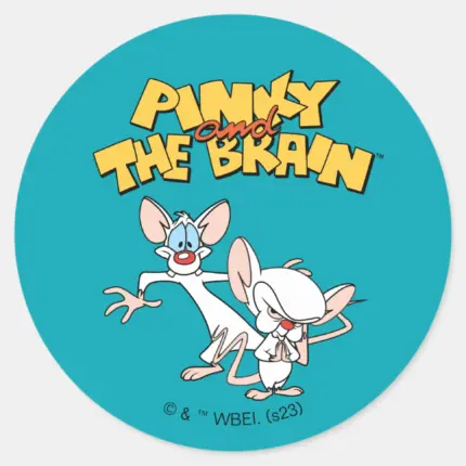 Pinky And The Brain   Show Logo Classic Round Sticker