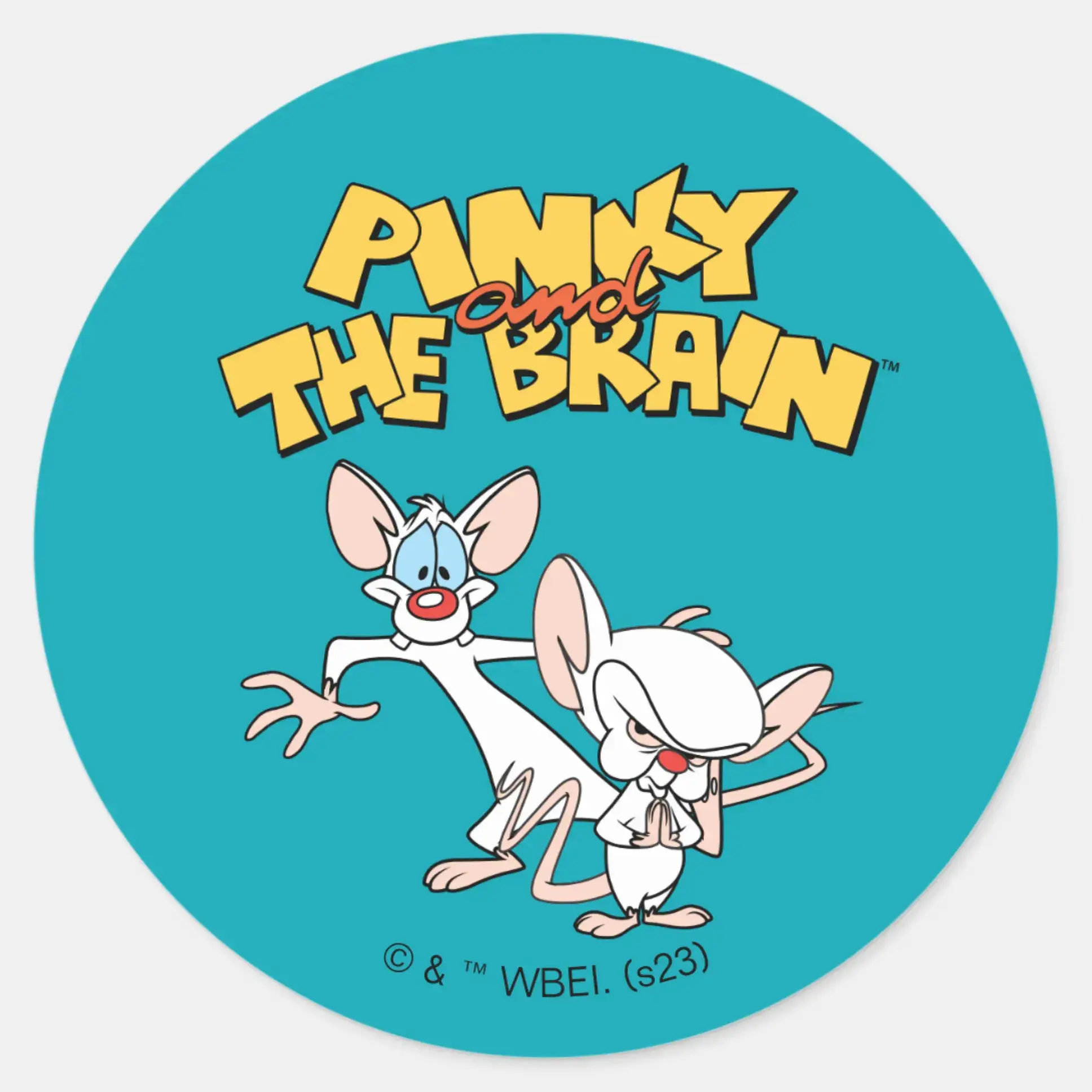 Pinky And The Brain   Show Logo Classic Round Sticker