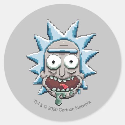 Pixelverse Rick Drooling Head Classic Round Sticker