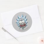 Pixelverse Rick Drooling Head Classic Round Sticker