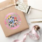 Powerpuff Girls Powfactor Classic Round Sticker