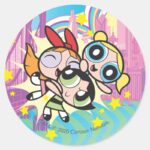 Powerpuff Girls Rule Classic Round Sticker