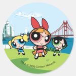 Powerpuff Girls Super Fierce Classic Round Sticker