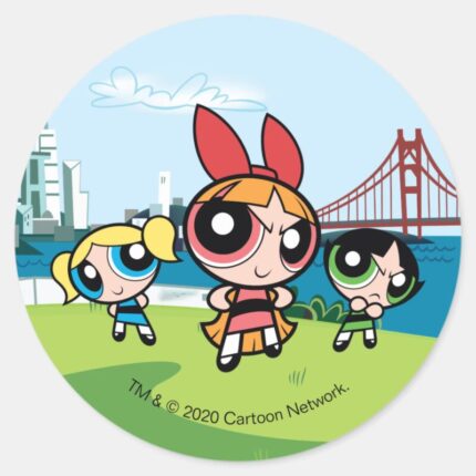 Powerpuff Girls Super Fierce Classic Round Sticker