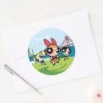 Powerpuff Girls Super Fierce Classic Round Sticker