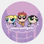 Powerpuff Girls Team Logo Classic Round Sticker