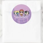 Powerpuff Girls Team Logo Classic Round Sticker
