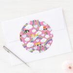 Powerpuff Girls Donny Rainbow Pattern Classic Round Sticker