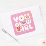 Powerpuff Girls You Glow Girl Square Sticker