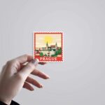 Prague Old Town Scenic Post Stamp Travels Stickers
